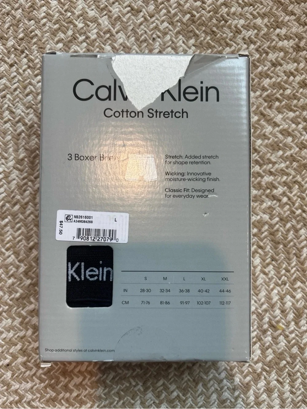Calvin Klein Cotton Stretch Boxer Briefs - White & Black (3 Pack)